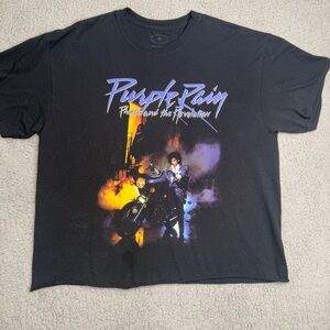 The Prince Estate purple rain graphic music tee black motorcycle print size L